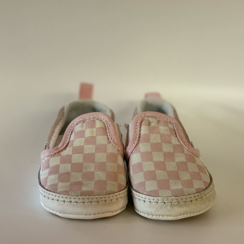 Vans Kids Pink Checkered Slip-On Sneakers